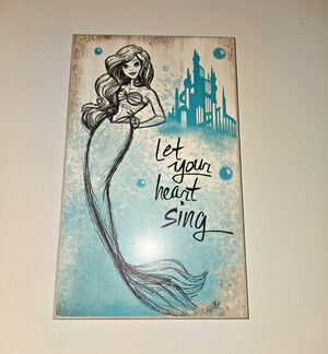Disney The Little Mermaid Ariel Wall Art “Let Your Heart Sing” 8x13 Open Road